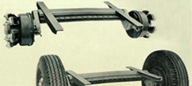 Rosta a commencé la fabrication de suspensions en caoutchouc pour essieux de remorques vers 1942